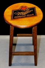 Miller Genuine Draft Wooden 24" Tall Barstool