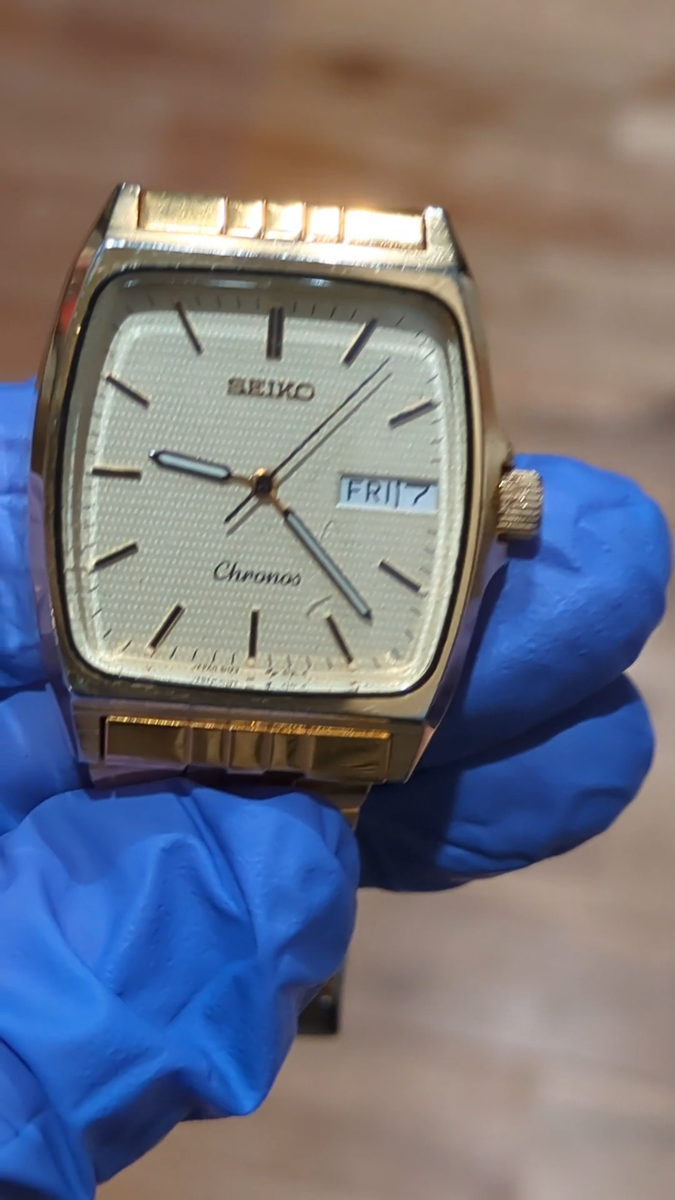 【レア】SEIKO CHRONOS QUARTZ 5H23-5110 DAINI Vintage [Exc+5] SEIKO Chronos 5H23-5110 Gold Day Date Quartz