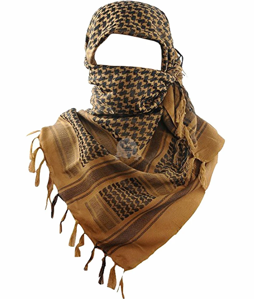 Shemagh Militar Ejército Algodón Peso Pesado Árabe Táctico Desierto Keffiyeh Bufanda 42" Foto 3 de 4