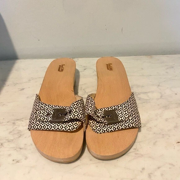 Sandalias Dr. Scholl's Originales Para Mujer Talla 8 Geométricas Madera Y2K NUEVAS Foto 2 de 4