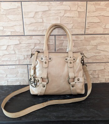 COCCINELLE vintage beige Leather Handbag Shoulder Bag