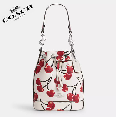 NWT Coach Mini Bucket Bag With Cherry Print 🍒 | eBay