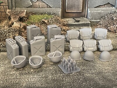24-tlg Zubehör Tasche Helm Handgranate Kanister passend Heng Long US Army 1:16
