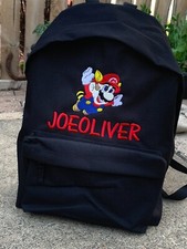 Super Mario Personalised backpack bag rucksack kids school bag Embroidered