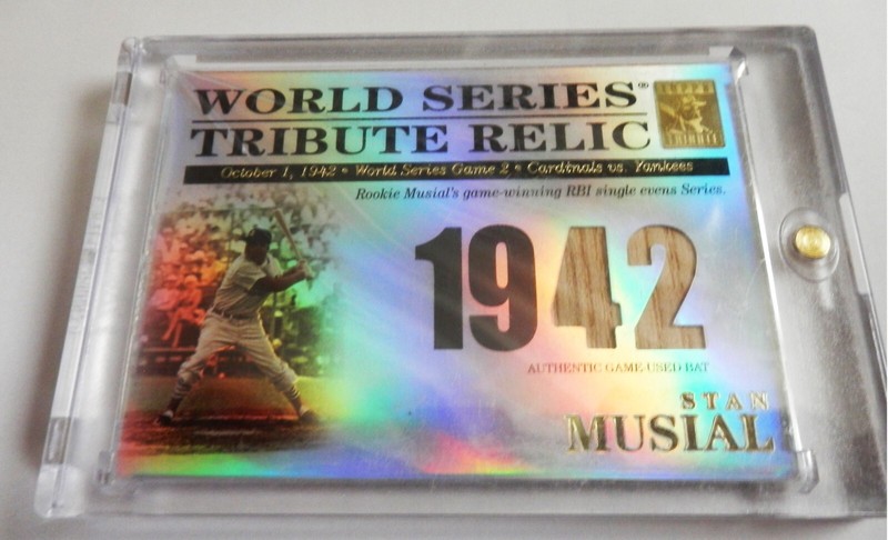 2003 TOPPS WORLD SERIES TRIBUTE RELIC OCTOBER 1ST, 1942 STAN MUSIAL WINNING RBI