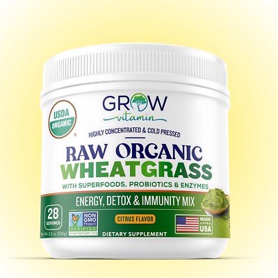 BERG Raw Organic Wheatgrass Juice Powder Lemon Flavor Exp 08/28