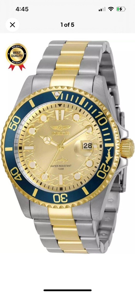 NEW Men's Luxury Watch Invicta Pro Diver Quartz Champagne Dial