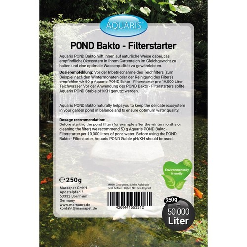 Aquaris POND Bakto Filterstarter - Teichpflege-Produkte für Teichfische 250 g - Bild 3 von 3