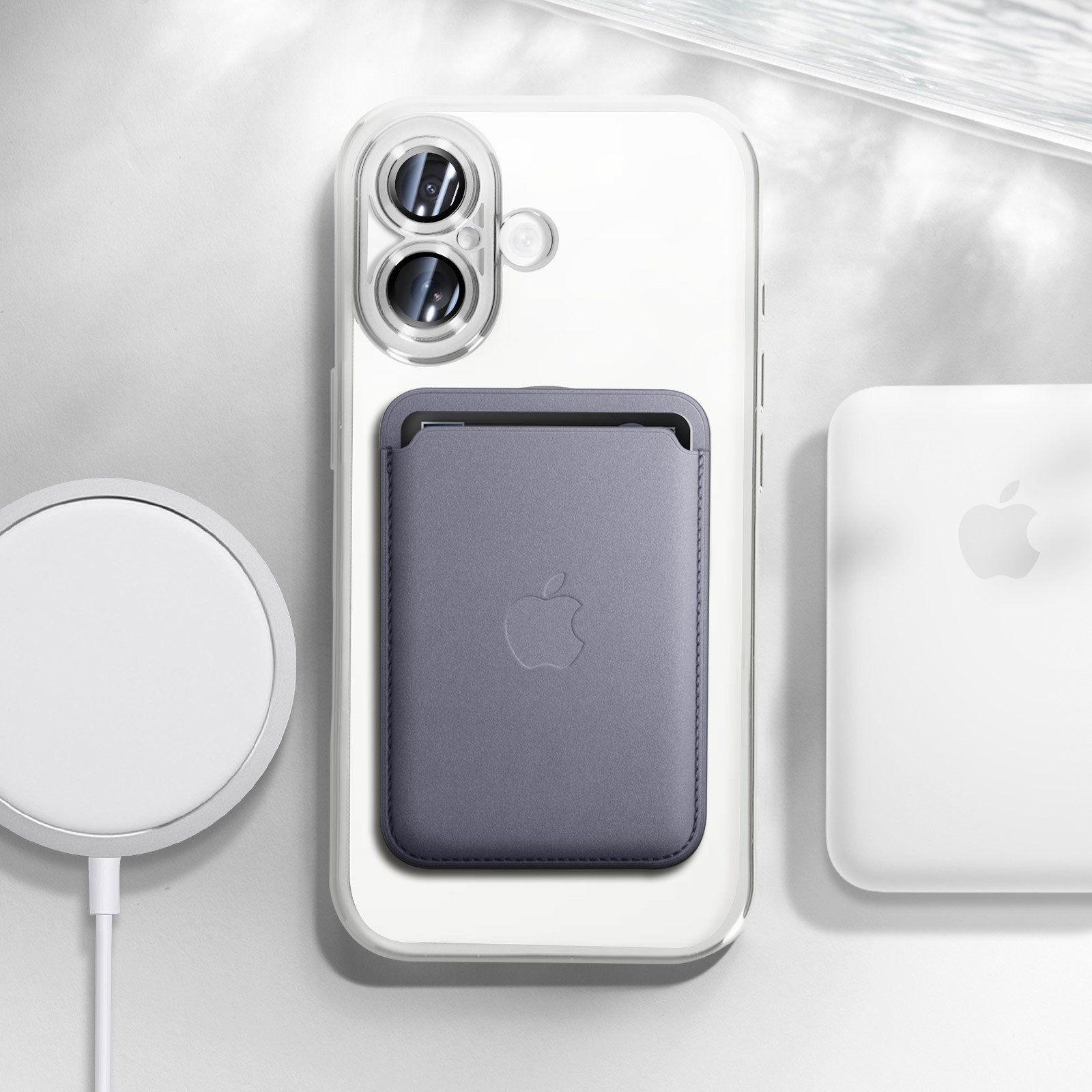 Coque silicone iPhone 16 Avizar argent idéal pour le bureau et sorties