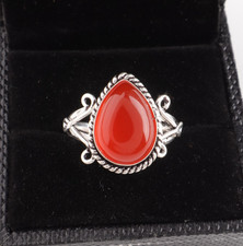 Natural Carnelian Gemstone 925 Sterling Silver Jewelry Handmade Ring All Size DZ