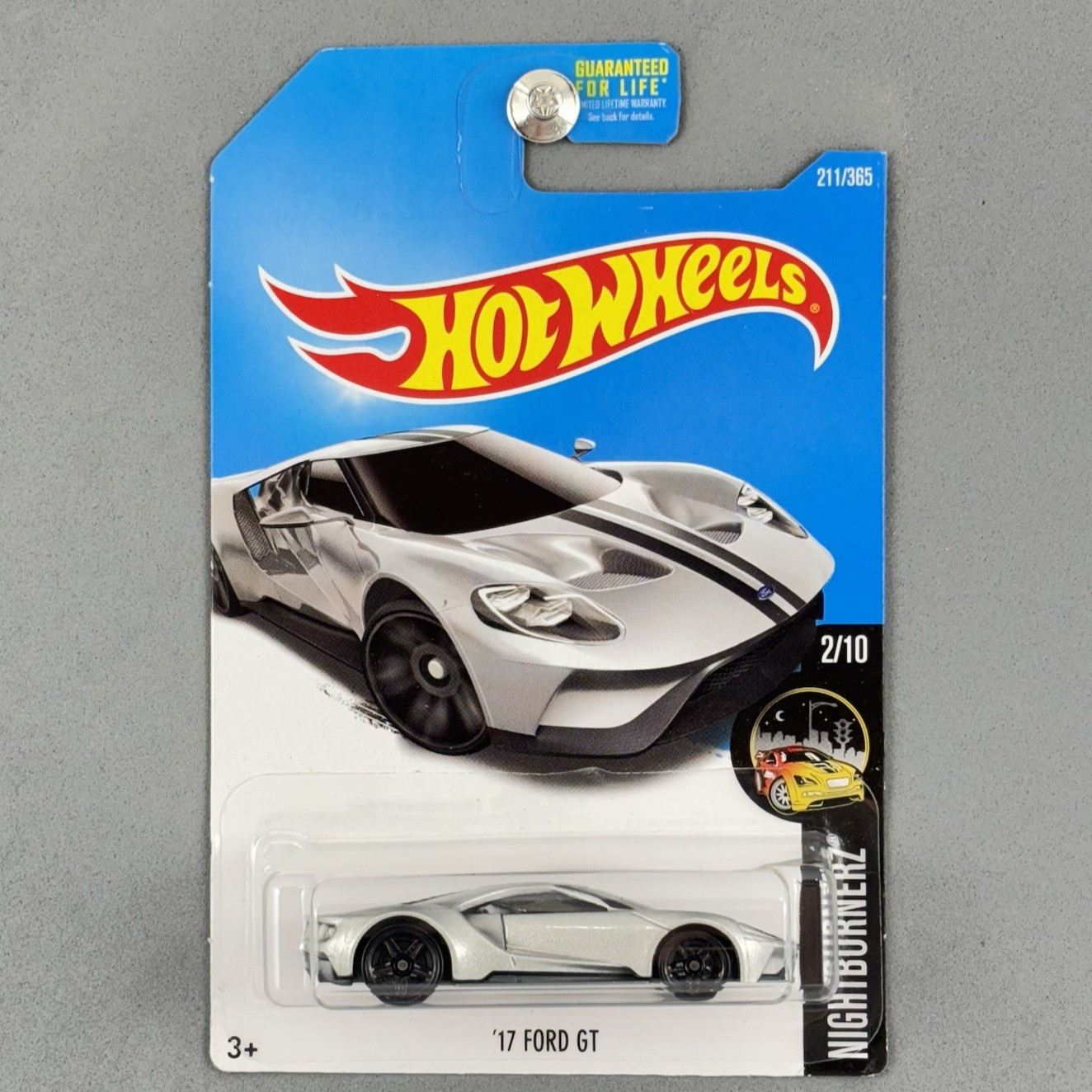 2017 Hot Wheels '17 Ford GT Silver Nightburnerz 2/10 211/365
