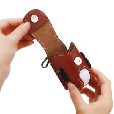 1PC Lightweight PU Leather Golf Waist Pouch - Tee & Ball Holder for Golf Players