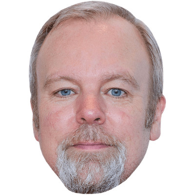Steve Pemberton (Bart) Promi Maske, flaches Kartengesicht, Kostüm Maske
