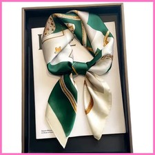 Luxury Design Print Silk Square Scarf Women Soft Satin Horse Hairband...
