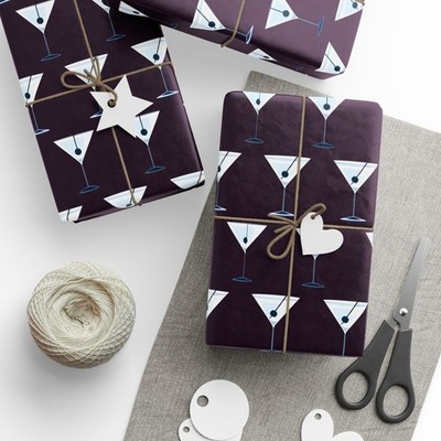 Vodka Martini Cocktails Premium Eco-Friendly Decorative Gift Wrapping Paper 