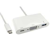 Image of USB C (Type C) to VGA & USB Adapter For Macbook & Laptop