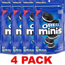 NABISCO OREO Mini Chocolate Sandwich Cookies Snak Saks - 8 oz Bag 4 PACK