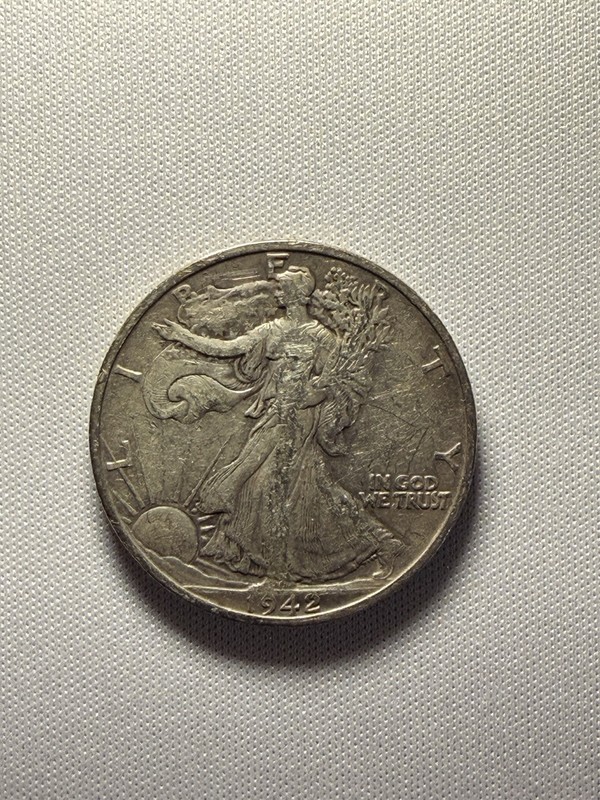 1942 Liberty Walking Half Dollar Silver Coin Circulated 50C