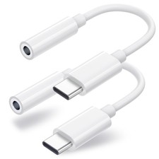 2-Pack USB-C to 3.5mm Headphone Adapter DAC HiFi Audio Call/Volume Plug Play USB