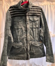 Scotch and Soda Jacket Mens Med Full Zip Snap Blue/green Fatigue