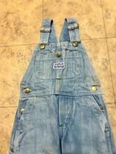 Vintage Big Smith Toddler Bib Overalls Light Wash No Tag