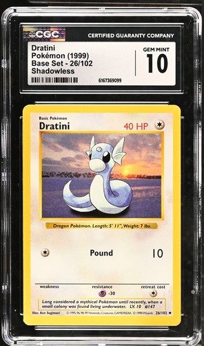 Dratini (Shadowless) graded CGC 10 for sale on eBay