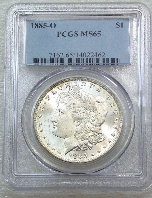 1885-O Morgan Silver Dollar PCGS MS65 Frosty White PQ coin #W278A