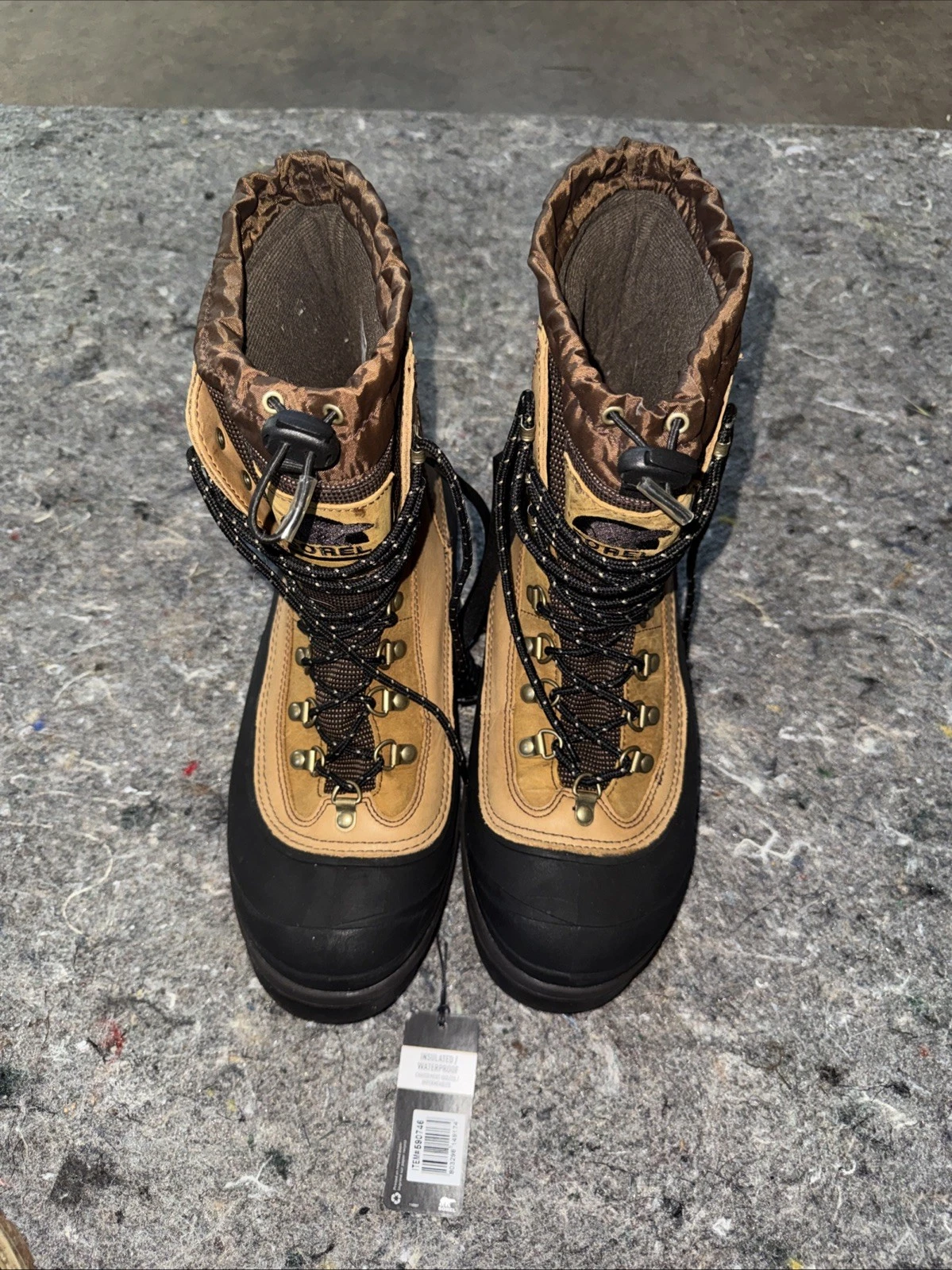 Sorel Men Conquest Snow Boots Brown Waterproof Winter Size 12 Hunting Fishing