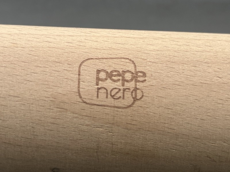 Pepe Nero Adjustable Wooden Rolling Pin 13.6 inch W/4 Removable Thickness Rings