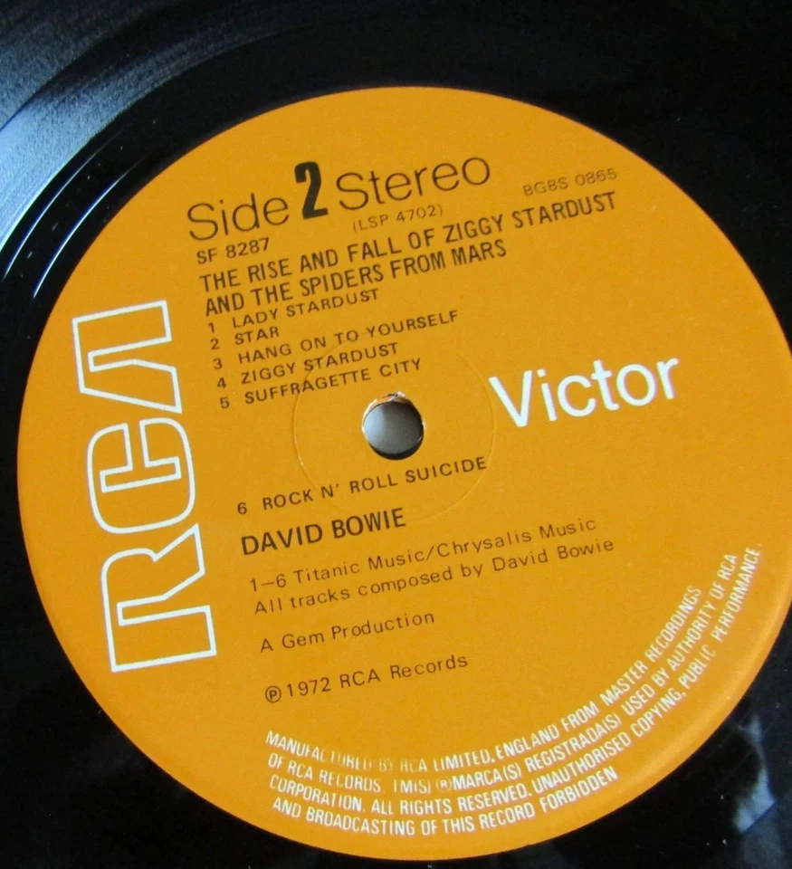 David Bowie Ziggy Stardust Lp  UK Titanic 1st press [Ex/Vg+] - Image 2 of 4