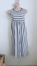 Stripy White/ Black Midi Dress Size XL