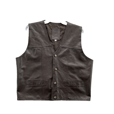 Til Holland Genuine Leather Vest Men's XL Moto Western 70s Hunt Ren Faire Cowboy