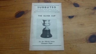 1955 RARE ORIGINAL SUBBUTEO SILVER CUP BULLETIN No 8 RESULTS 6 PAGES