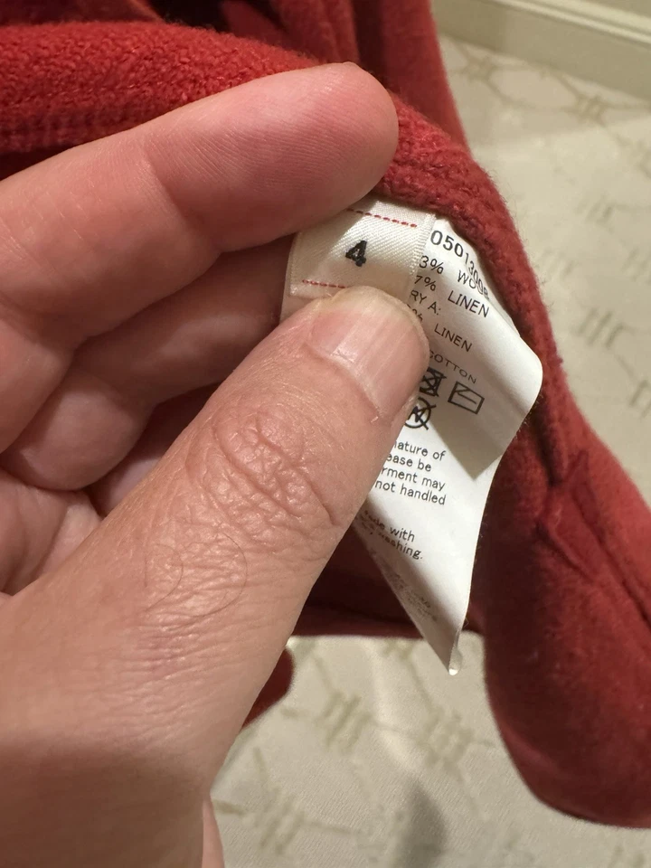 VISVIM Red Wool/Linen Coat 4/XL  - Image 4 of 4