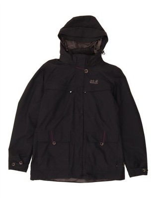 Jack Wolfskin Damen Windbreaker Jacke mit Kapuze UK 16 Large schwarz Polyamid DA01