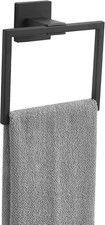 Matte Black Square Towel Ring Hand Towel Holder for Bathroom Solid SUS 304 Stain