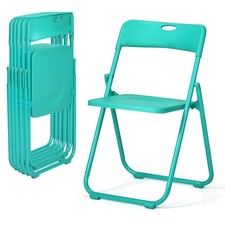 6 PACK Portable Folding Plastic Stackable Chairs for Home Office Wedding Party