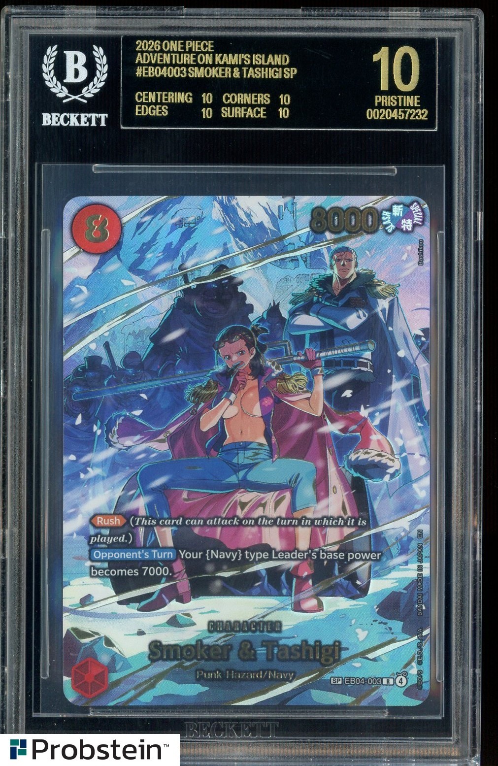 2026 One Piece Adventures/Kami's Island #003 Smoker & Tashigi BGS 10 BLACK LABEL