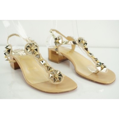 Christian Louboutin Leather Kaleidriss 25 Spike T-Strap Sandal SZ 36 NIB $995