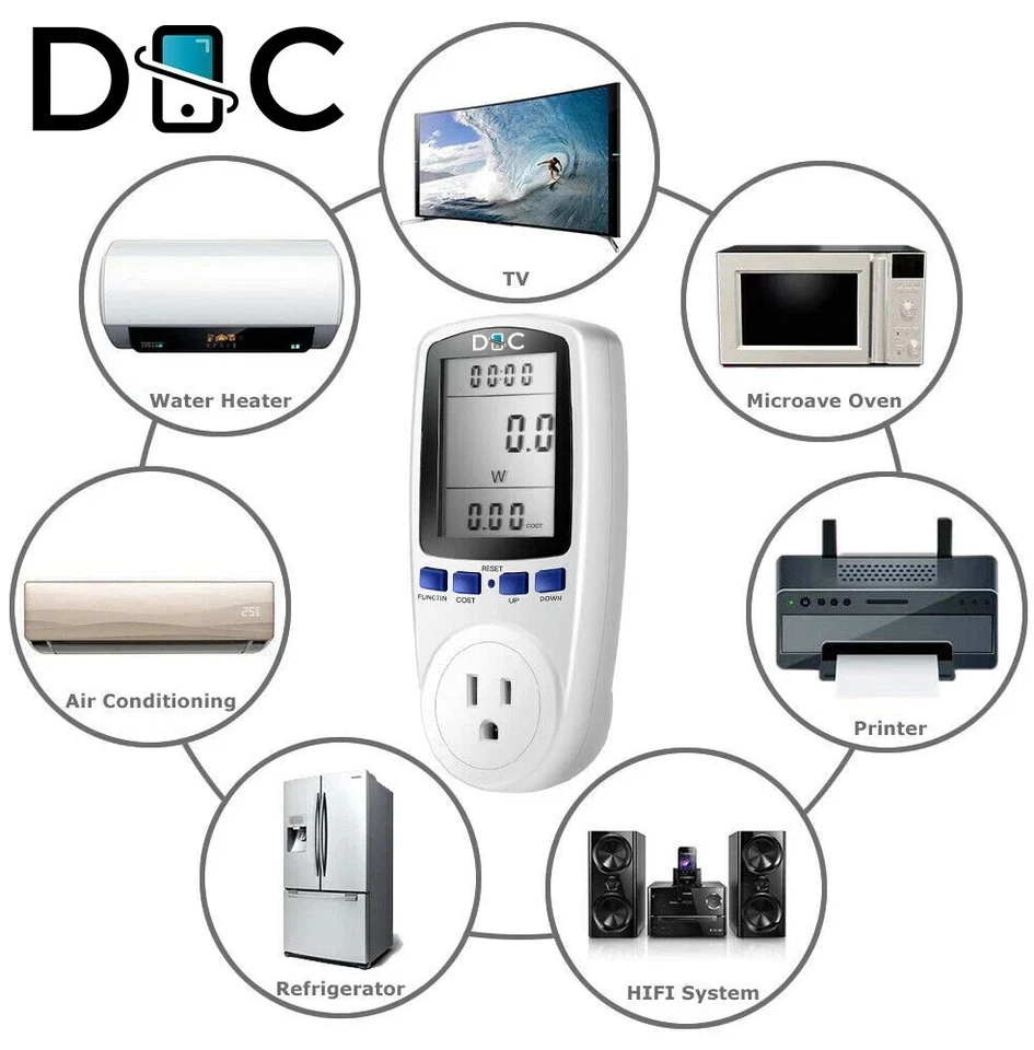 Monitor digital de ahorro de energía amplificador de vatios voltios KWh medidor analizador de electricidad Foto 2 de 4