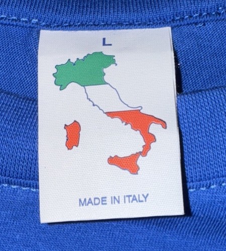 Italia Blue TShirt with embroidered flag Youth Size Large - Picture 4 of 8