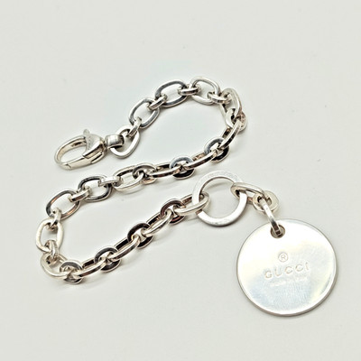 Gucci Marke Sterlingsilber 925 Logo rundes Bettelarmband 8 Zoll