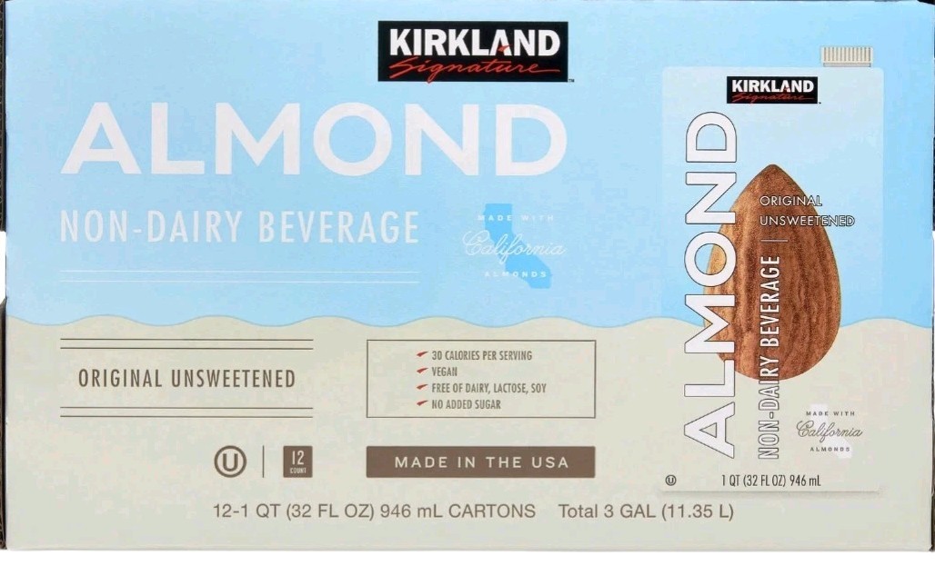 Kirkland Signature, Almond Milk, Original Unsweetened, Non-D