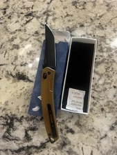 SRM 9211GW Slim Gents Pocket Knife Axis Ambi Lock 8Cr13MoV Blade Brown G10 EDC