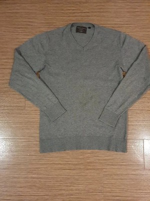 Angelo Litrico C&A v-neck cotton pullover M grey