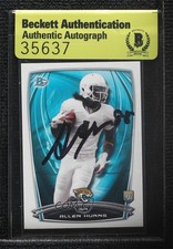 BAS 2014 Bowman Rookies Allen Hurns #109 Beckett Auth Sticker Auto ur8
