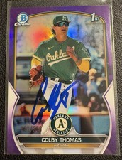 Colby Thomas Signed 2023 Bowman Chrome AUTO Purple REFRACTOR /250 1st BCP-32