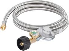 Gassaf 6FT Propane Regulator Hose with Gauge, Grill Regulator Hose QCC1 Connecti