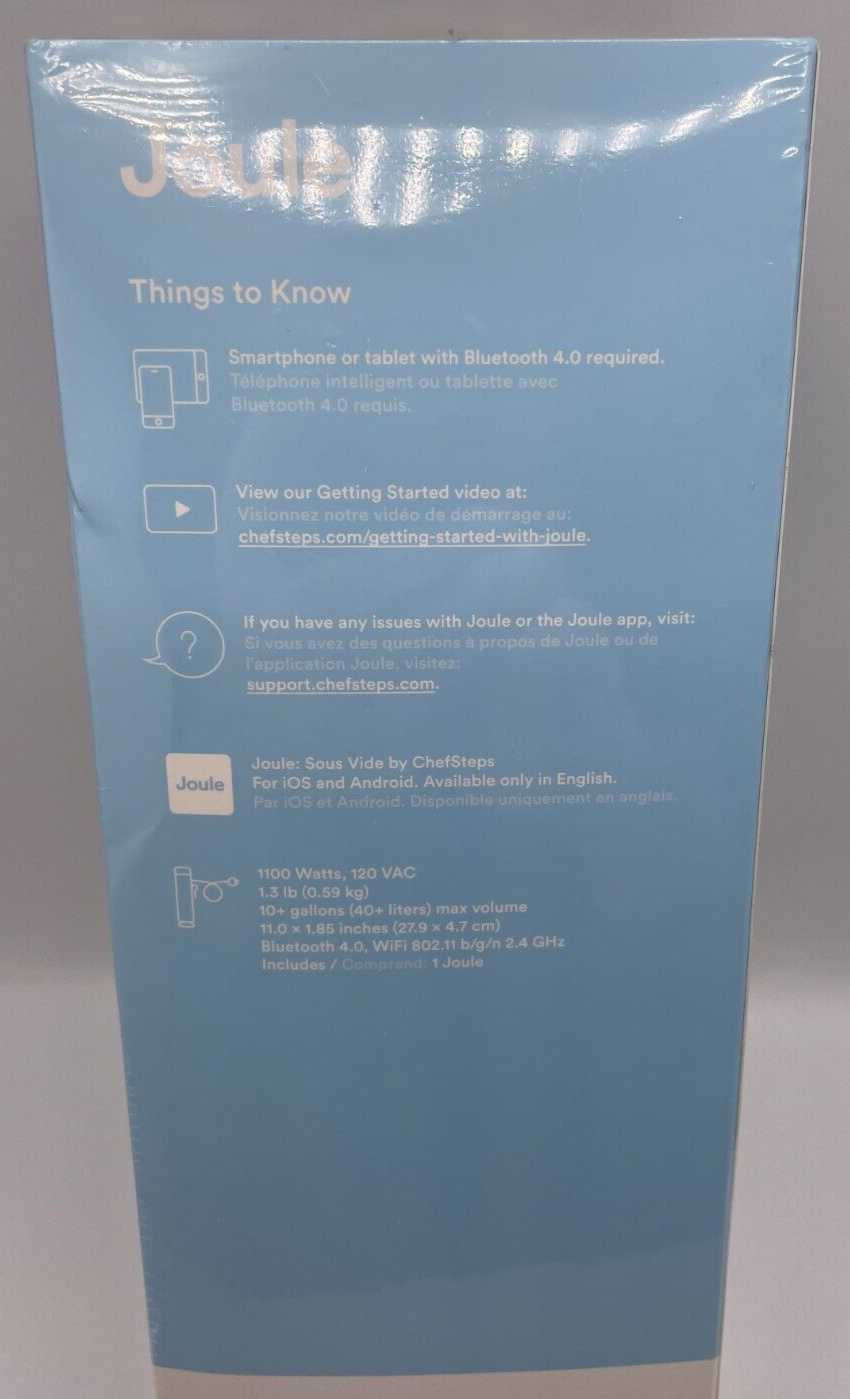 Joule Sous Vide By ChefSteps WiFi Bluetooth Slow Immersion Cooker 1100