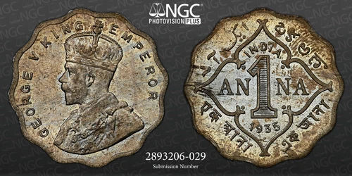 British India 1935(B) INDIA ANNA NGC MS 64